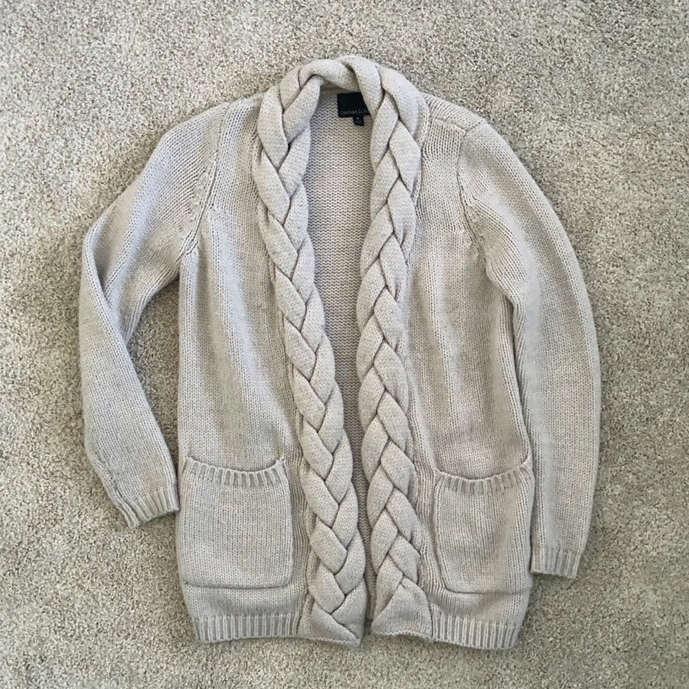 Cynthia Rowley Braided Front Cardigan Sweater